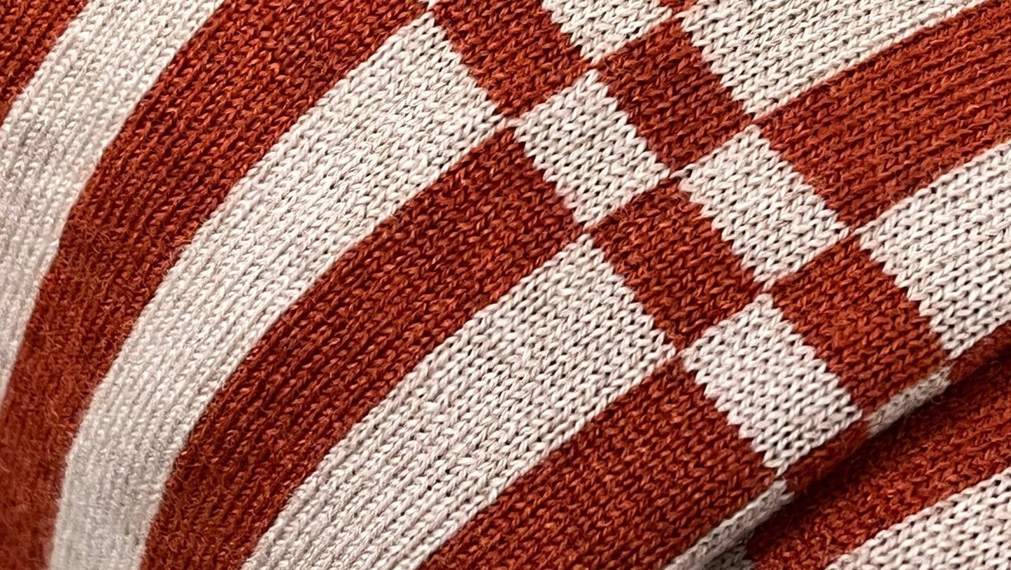 British made merino throw Check the Stripe Ambar London homeware
