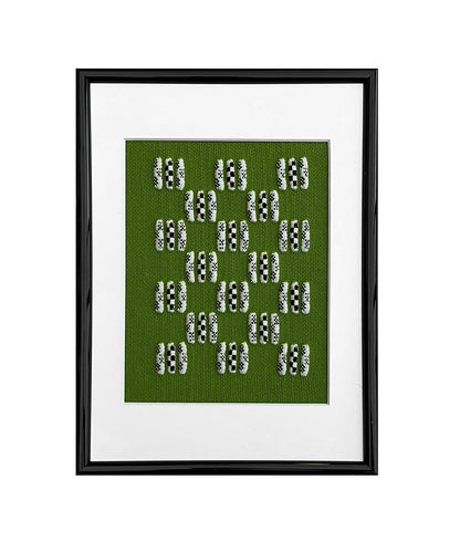 Framed Knit - Green Cityscape - A4
