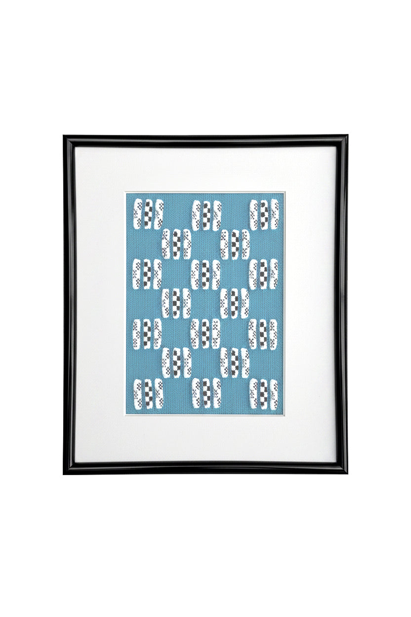 Framed Knit -  Sky Blue Cityscape - 10"x 8"
