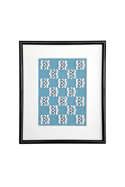 Framed Knit -  Sky Blue Cityscape - 10"x 8"