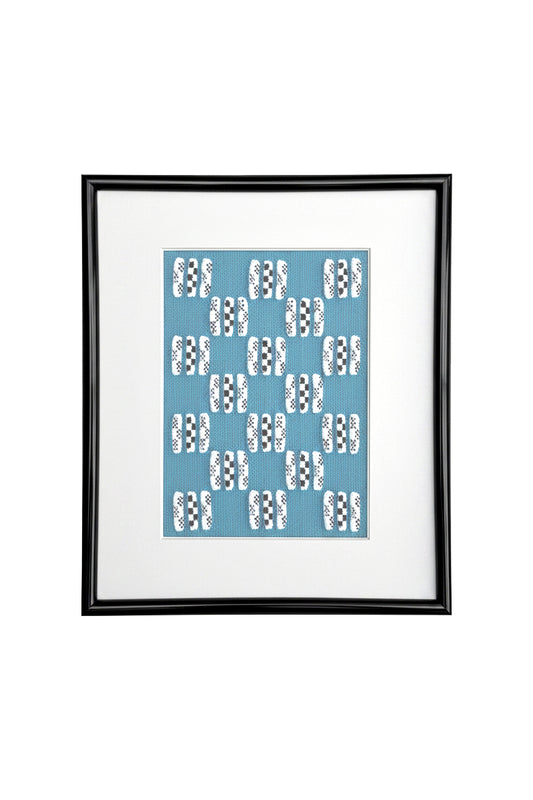 Framed Knit -  Sky Blue Cityscape - 10"x 8"