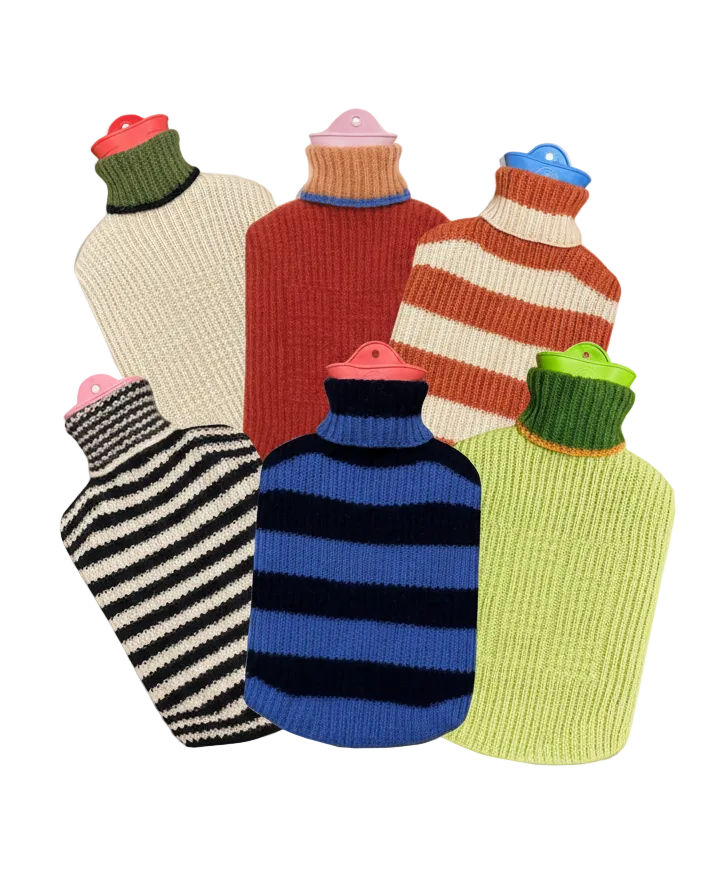 Colorful knitted hot water bottles AMBAR