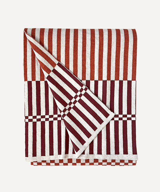 Check the Stripe Merino Throw - Sunrise