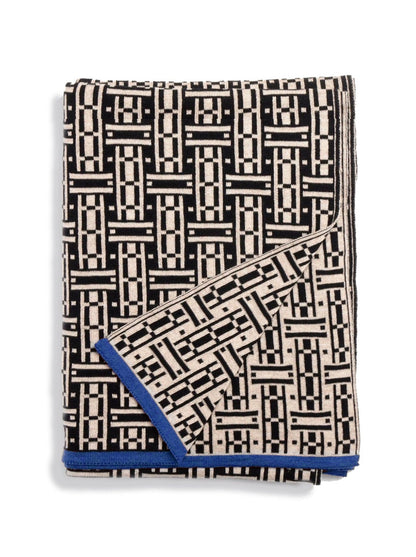 Merino Wool Blanket - Blue Lightning Parquet