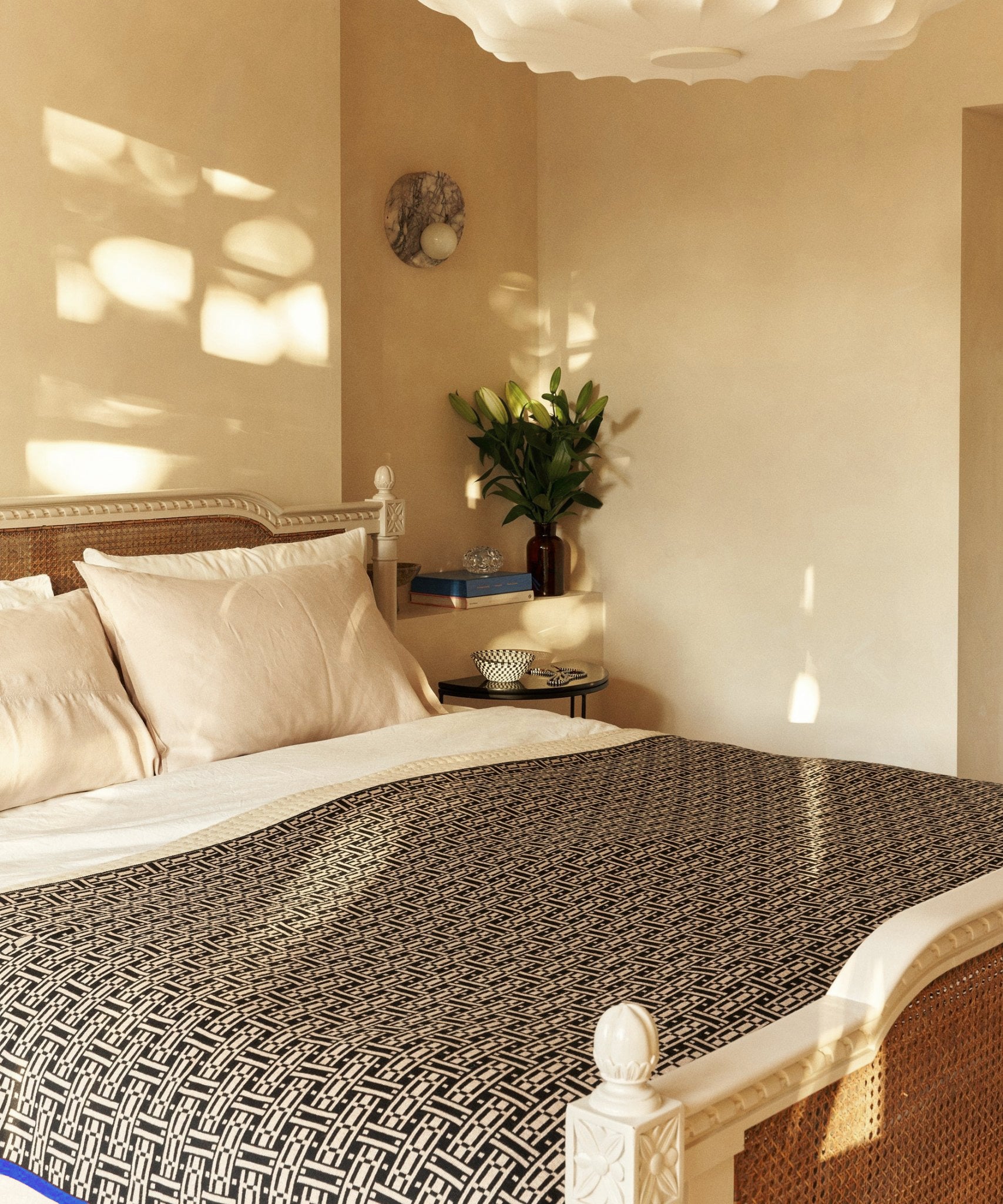 Parquet merino blanket British made homeware Ambar London