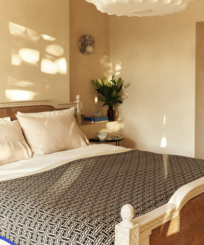 Parquet merino blanket British made homeware Ambar London