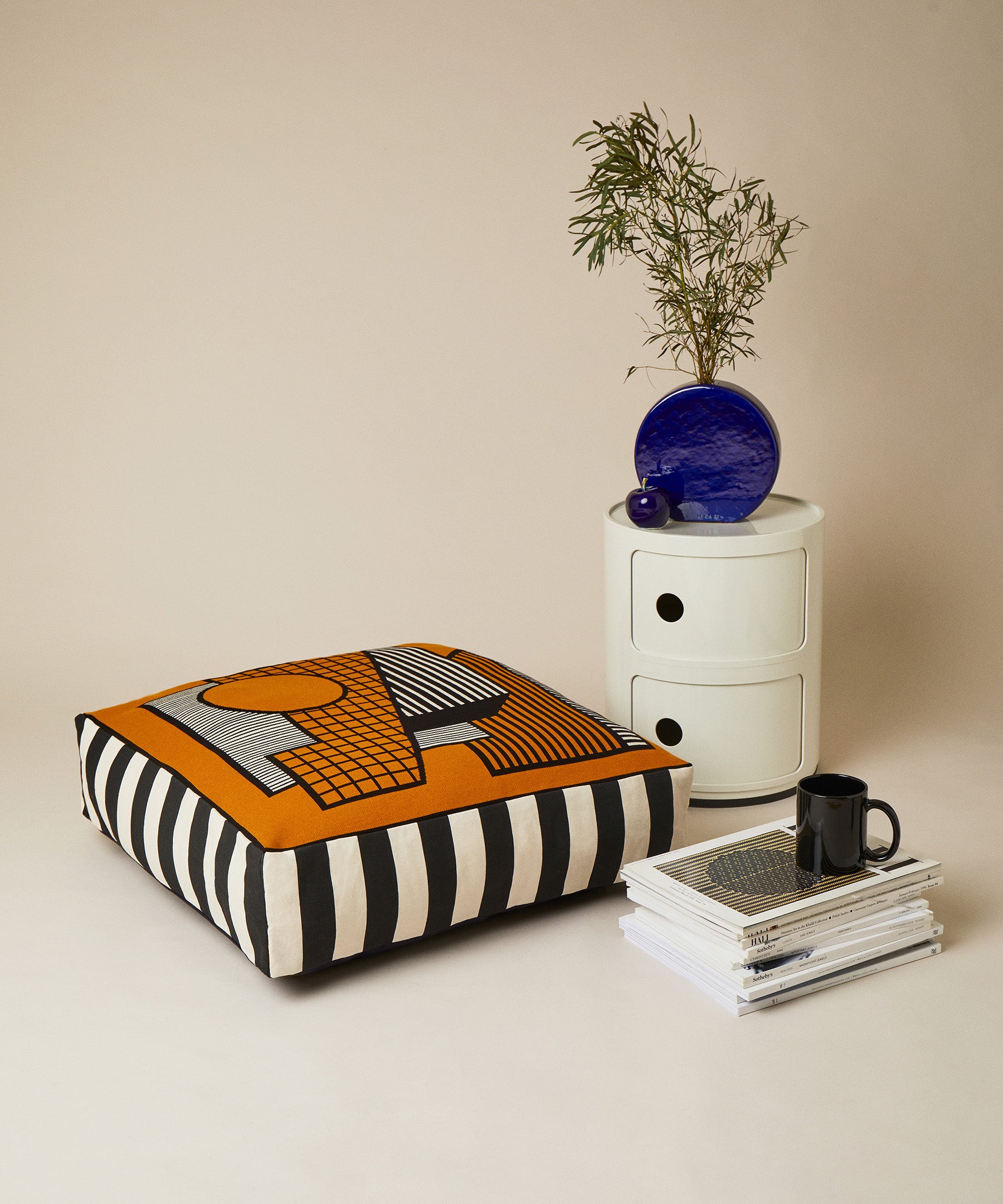 Floor Cushion - Saffron - Ambar Homeware - Living room - side table - Camille Walala