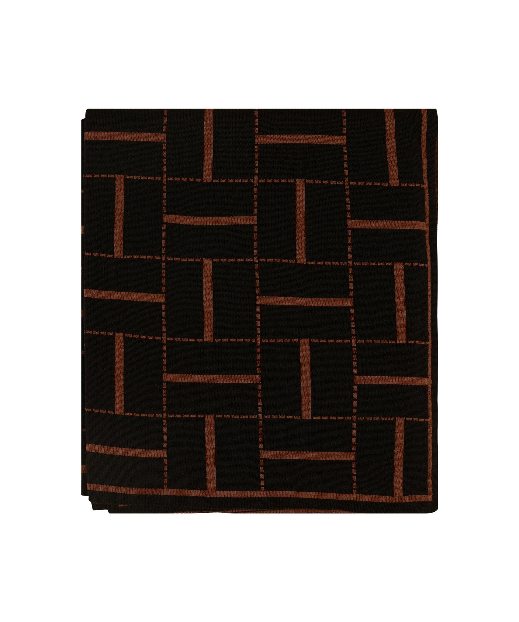 Biombo Merino Wool Blanket- flat fold - Ambar Homeware throw - cocoa