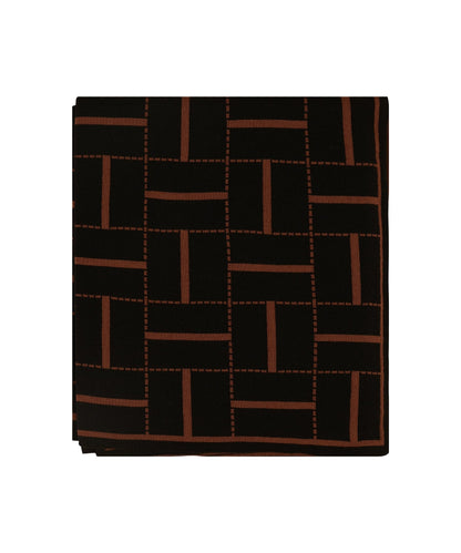 Biombo Merino Wool Blanket- flat fold - Ambar Homeware throw - cocoa