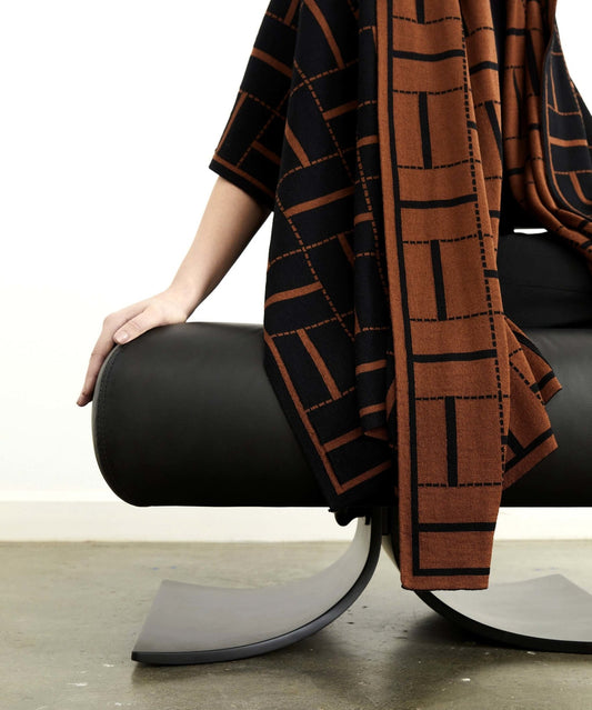 Biombo Merino Wool Blanket- Cocoa - Ambar Homeware - knitted throw - Living room