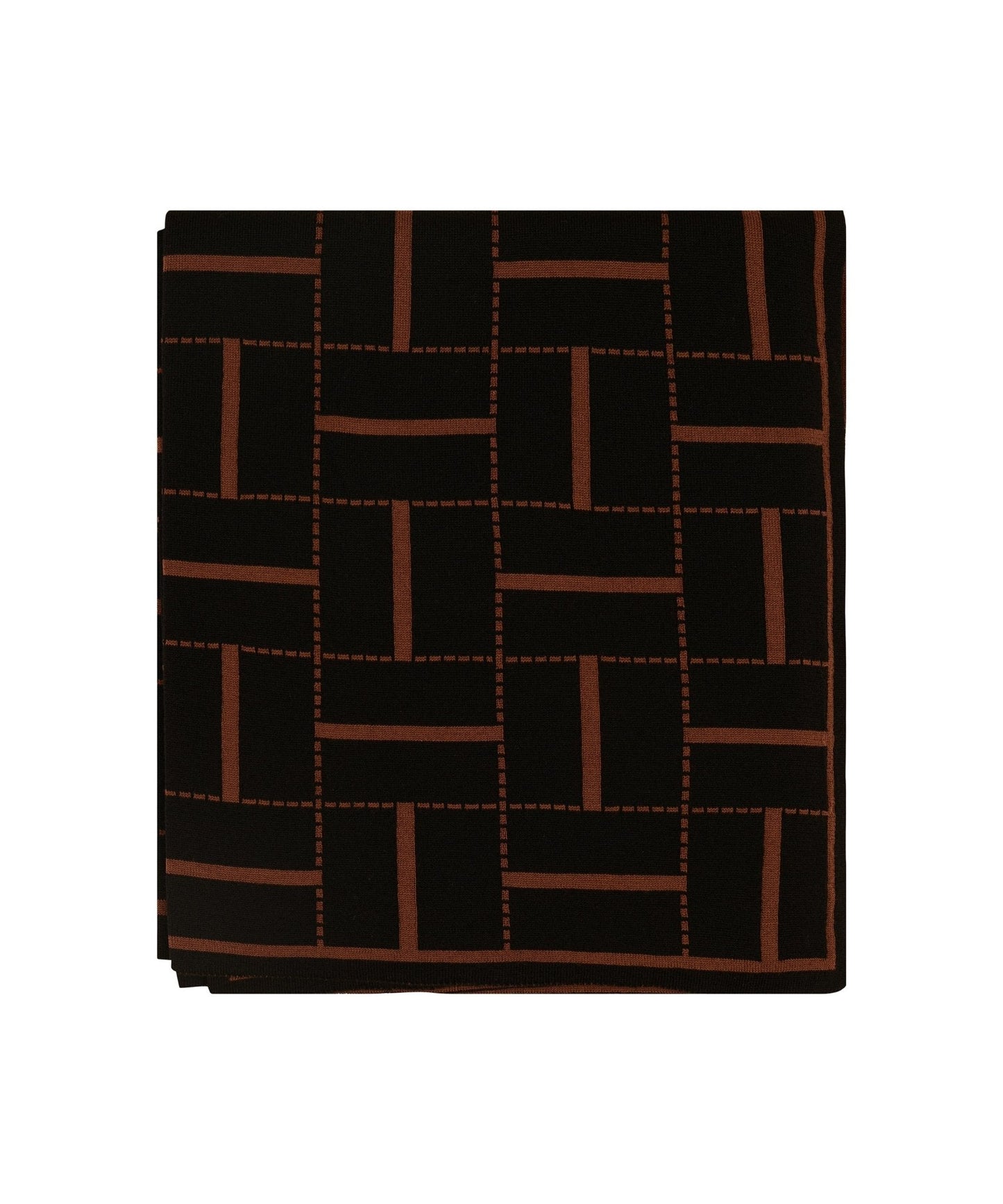 Biombo Merino Wool Blanket- flat fold - Ambar Homeware throw - cocoa