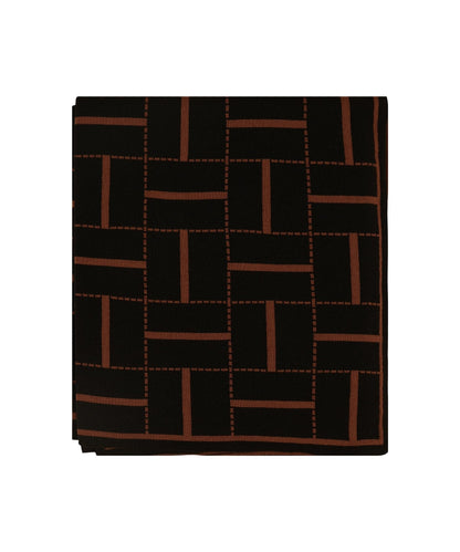 Biombo Merino Wool Blanket- flat fold - Ambar Homeware throw - cocoa