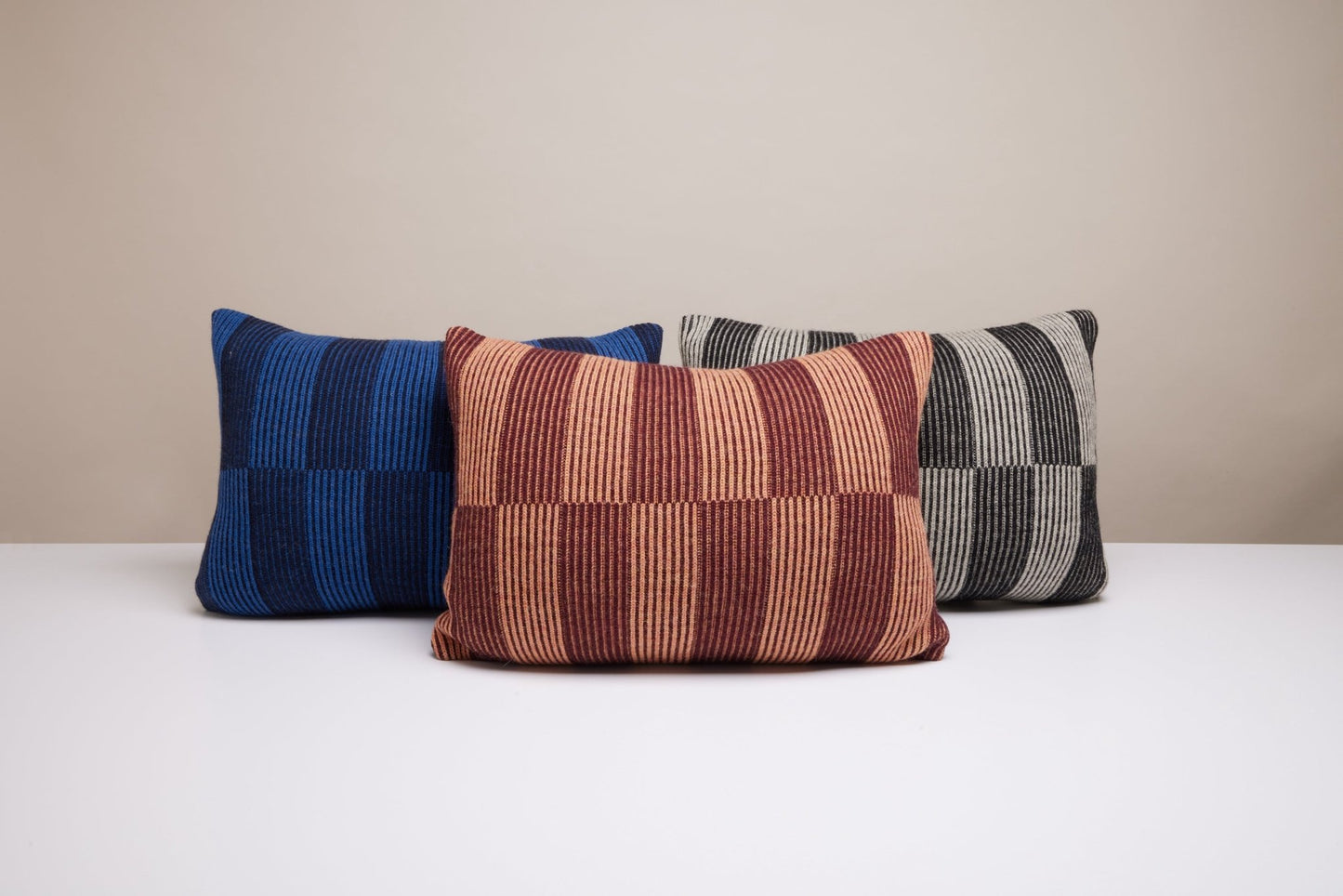 British Wool Tiles Cushion - B&W 55cm x 40cm