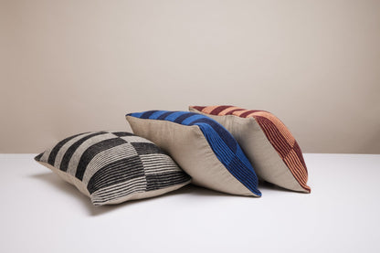 British Wool Tiles Cushion - B&W 55cm x 40cm
