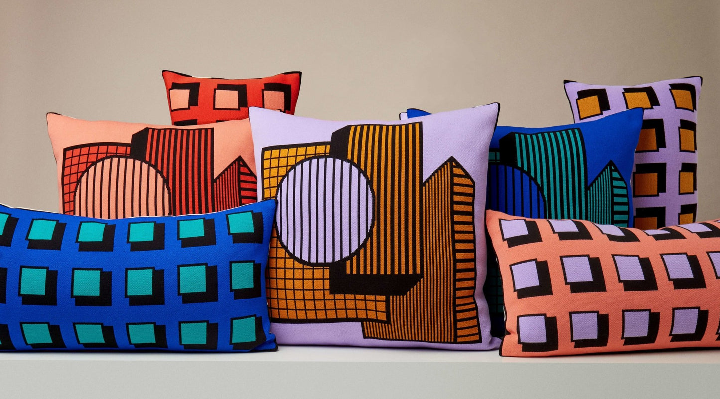 Cityscape Square Cushion - fulle collection - Ambar Homeware - Camille Walala