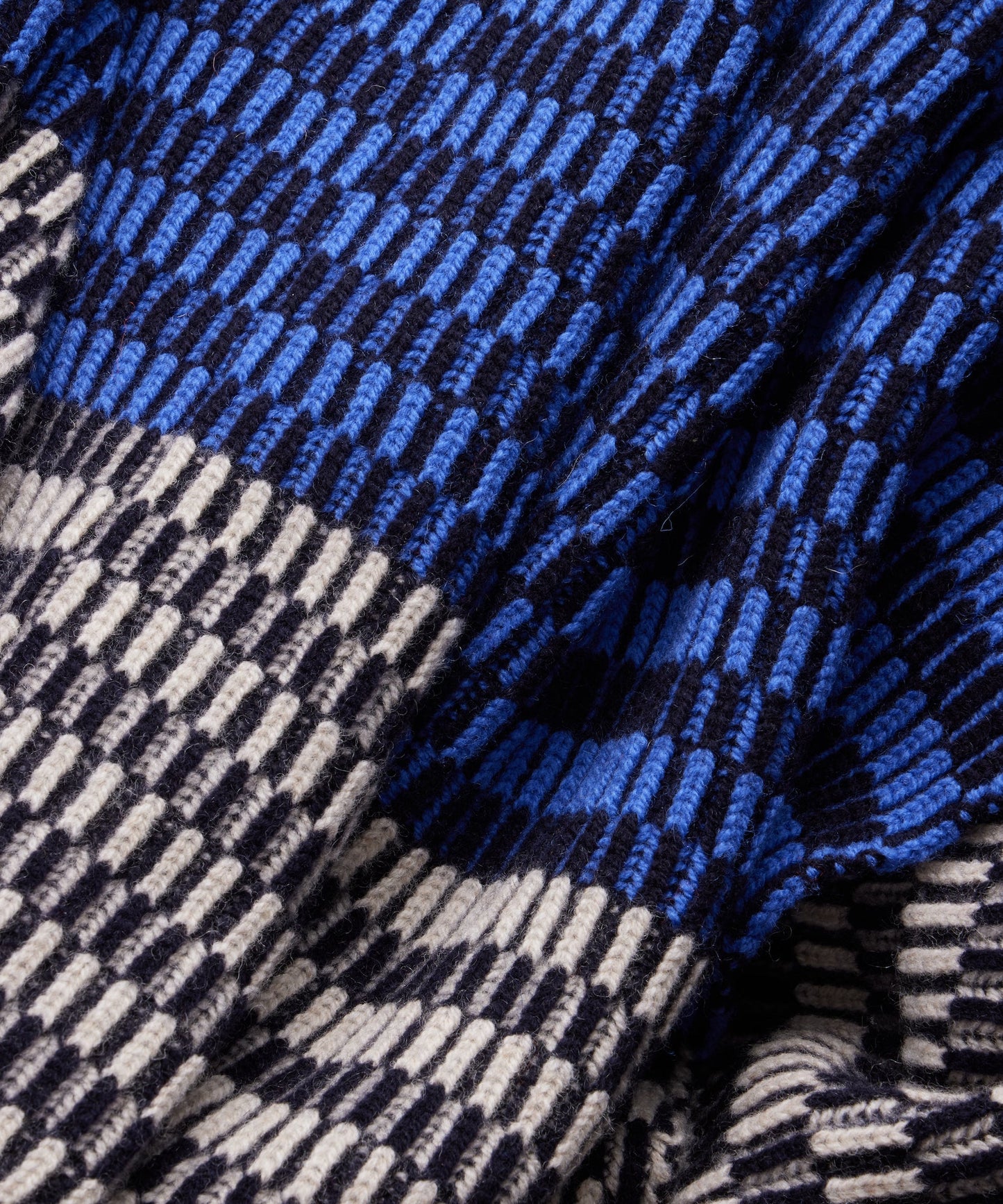 Cozy Checkers Lambswool Blanket - Electric Blue