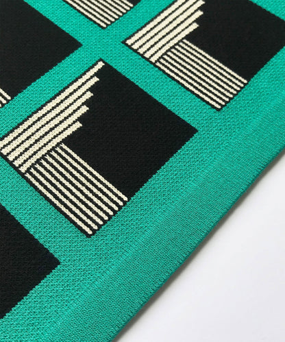 Deep Space Jacquard Placemat - knitted detail - Teal  - Ambar Homeware - Camille Walala - Tableware