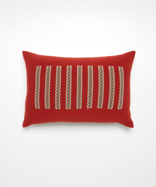 Embossed Cords - Jacquard Cushion Cover - Brick