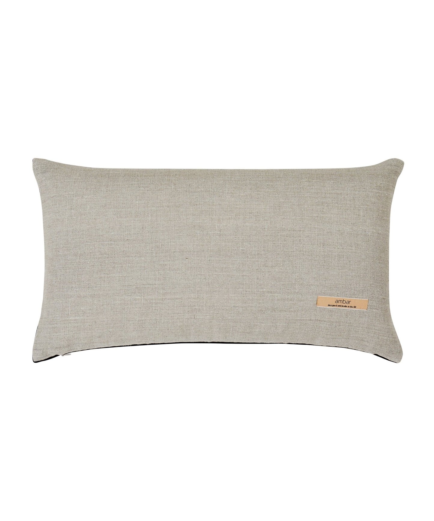 Green knitted Bolster Cushion Cover - Ambar Homeware - Linen backing - sewing in the UK