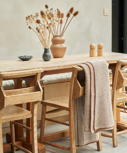 Designer wool blanket UK Popcorn texture Ambar London