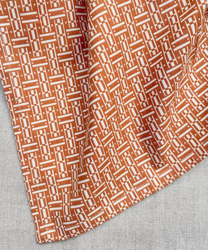 Terracotta Cotton Rectangular Parquet Tablecloth